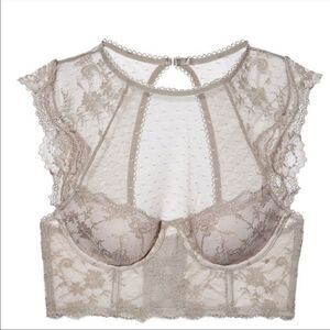 Victoria’s Secret Dream Angels Lined Demi High Neck Bra Taupe